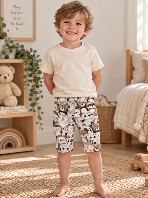 Boys Girls Owls fitted leggings shorts lifestyle image