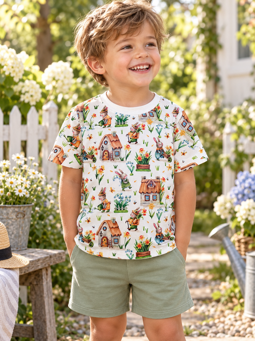 Boys Girls Summer Bunnies T-Shirt lifestyle image
