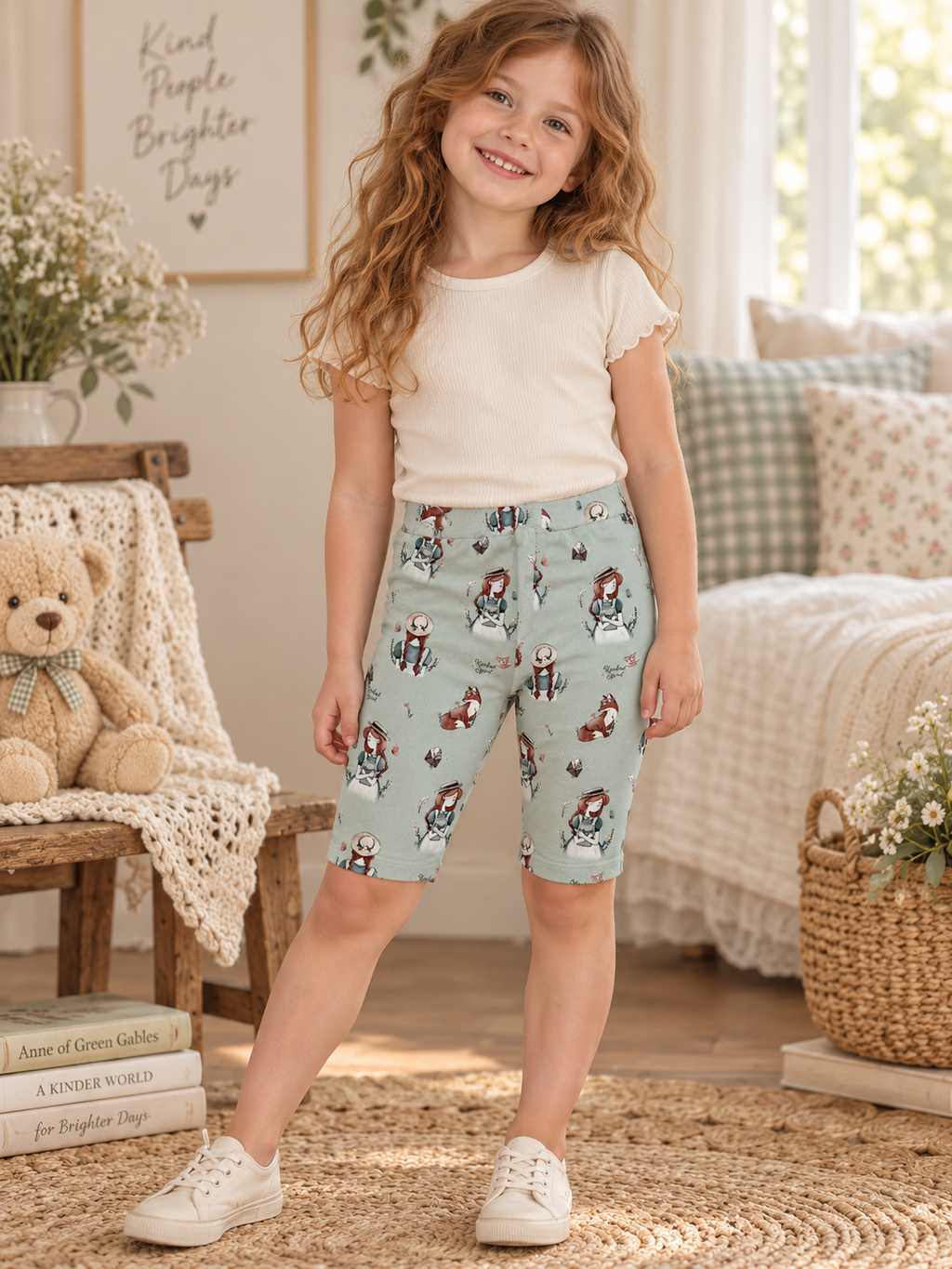 Girls Anne of Green Gables fitted leggings shorts lifestyle image