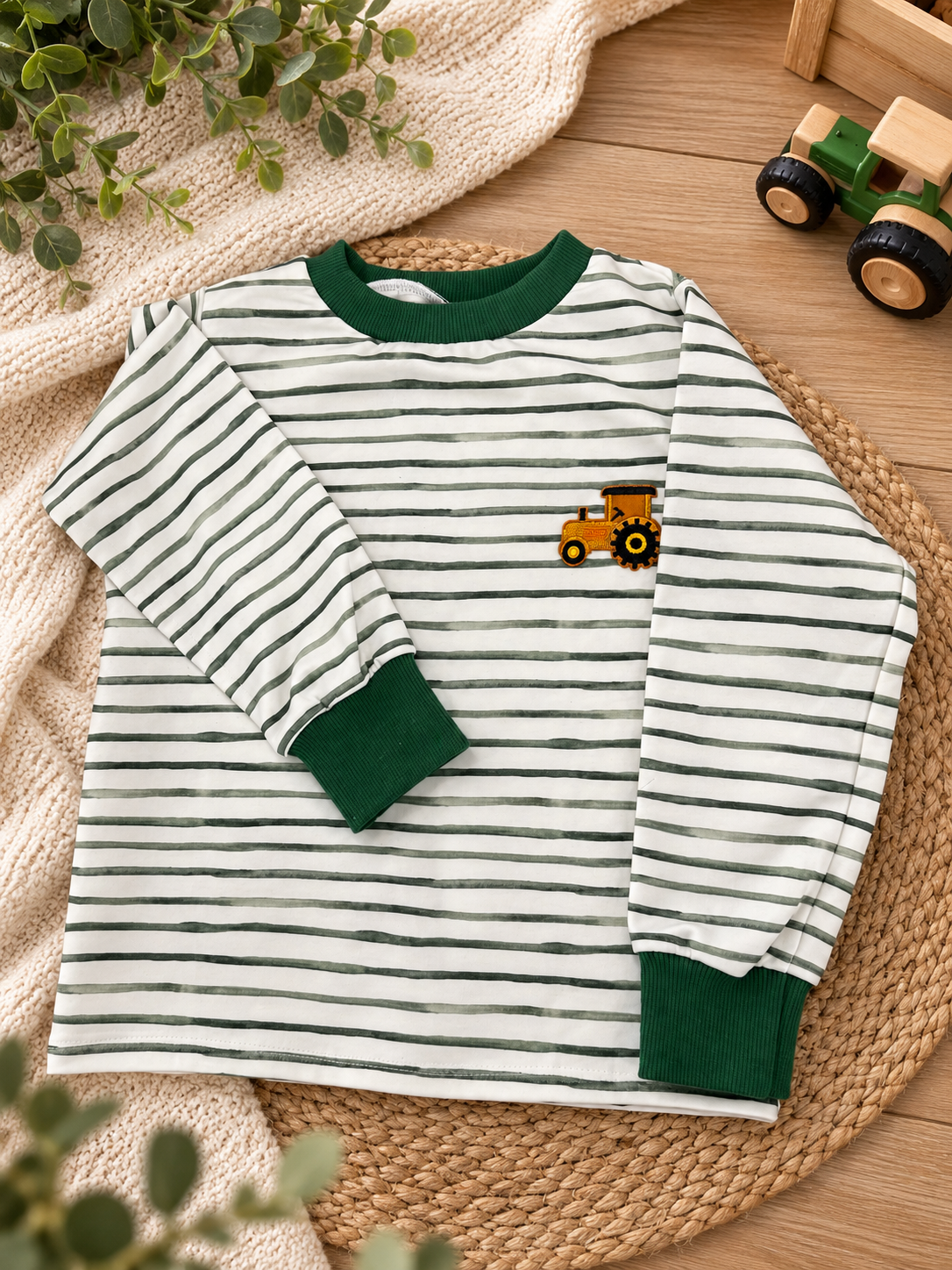 Boys Green Stripes Sweatshirt