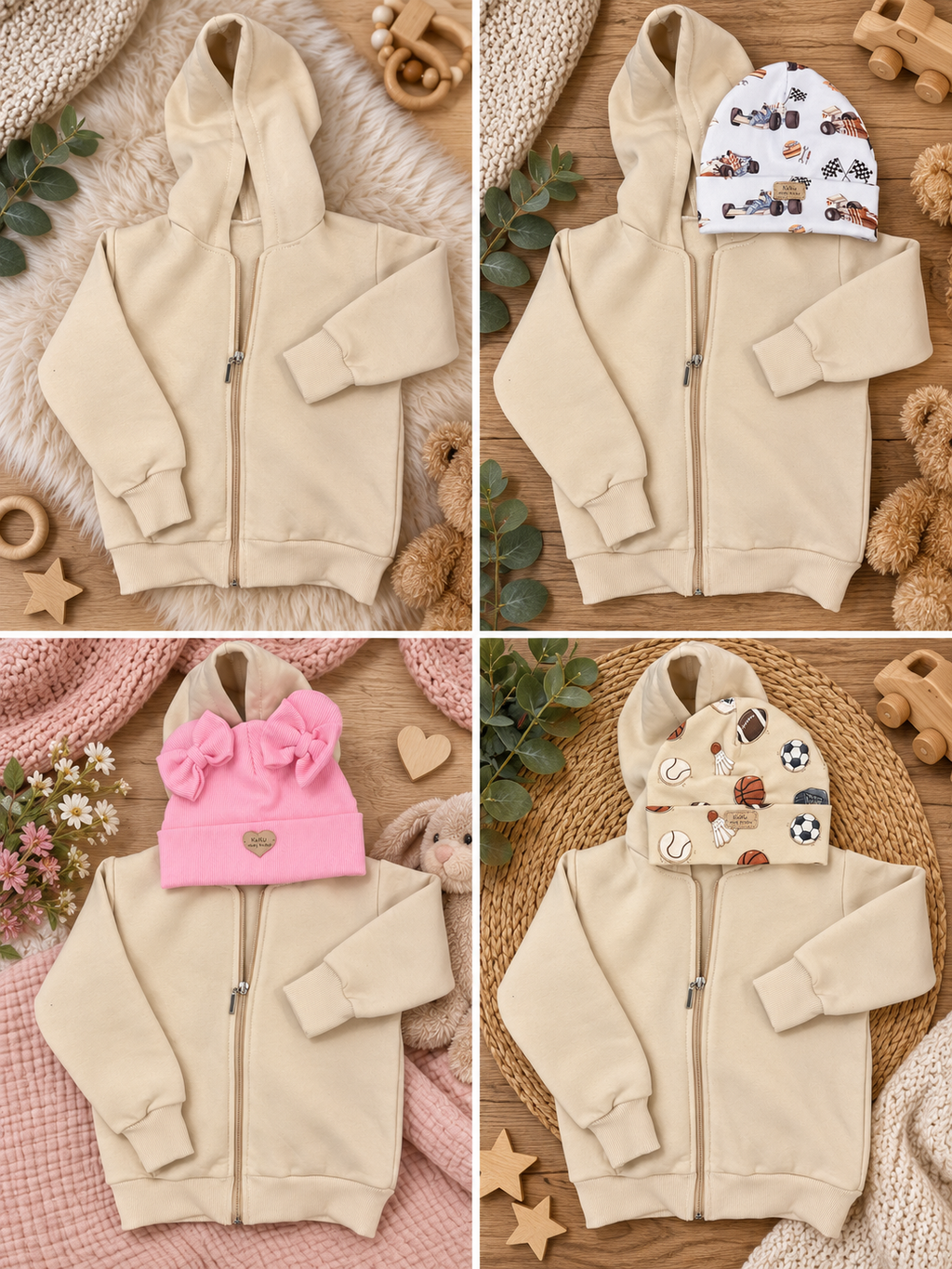 Boys/Girls Beige Hoodie