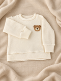 Boys/ Baby Boys White Sweater with Brown Bear