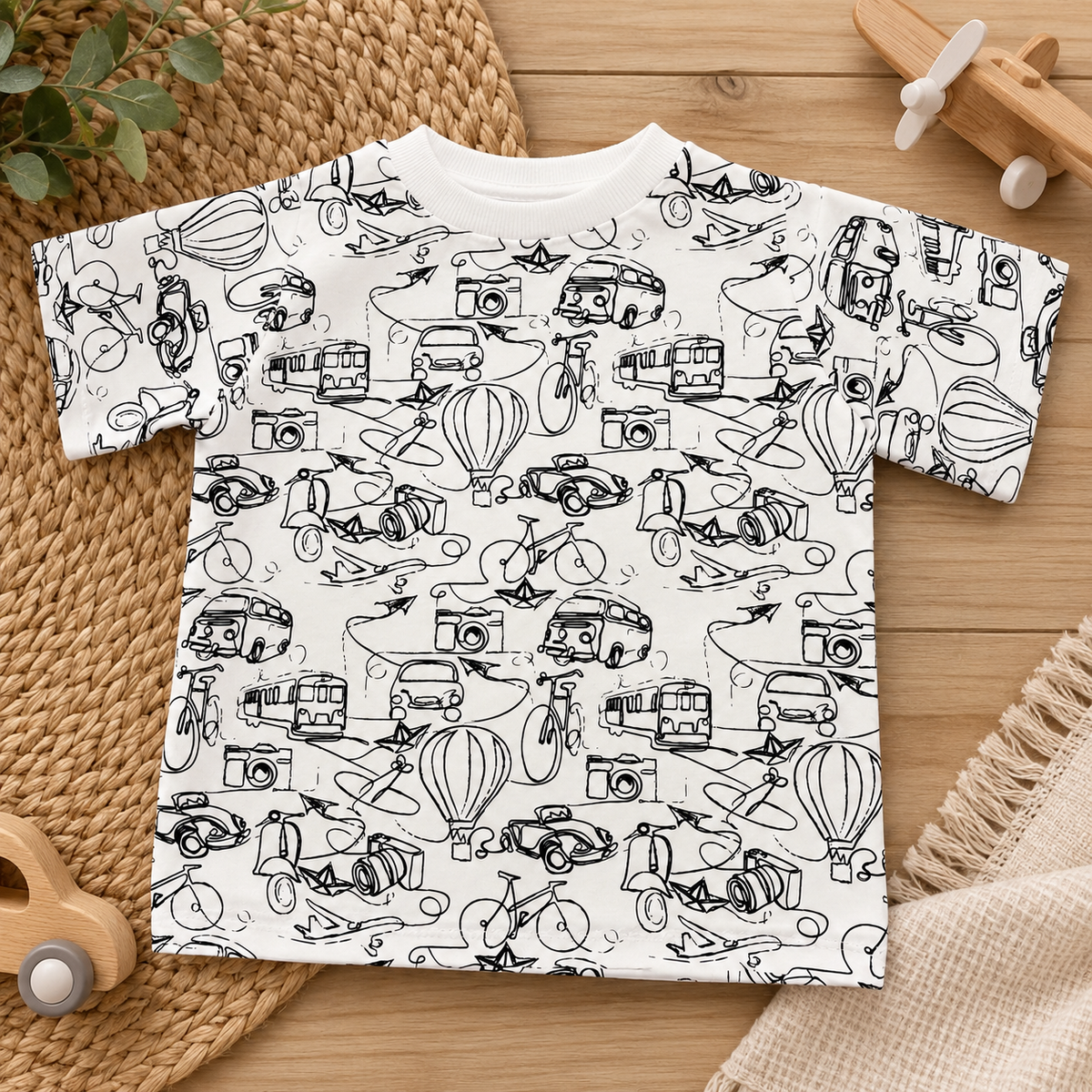 Boys Black and White T-Shirt