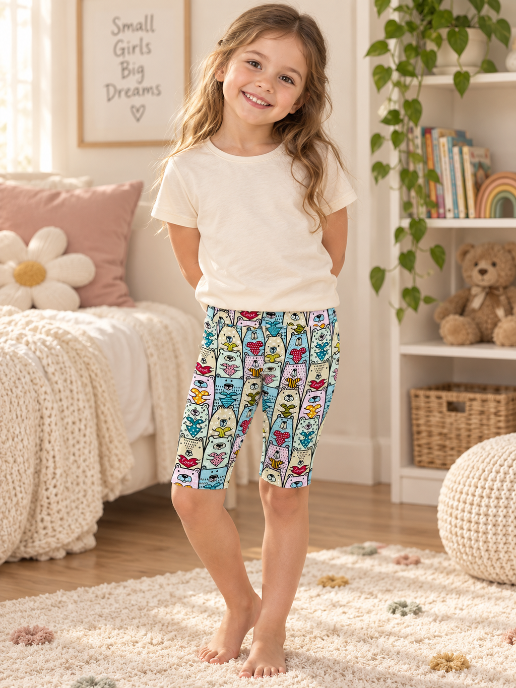 Child wearing Girls Bears Shorts