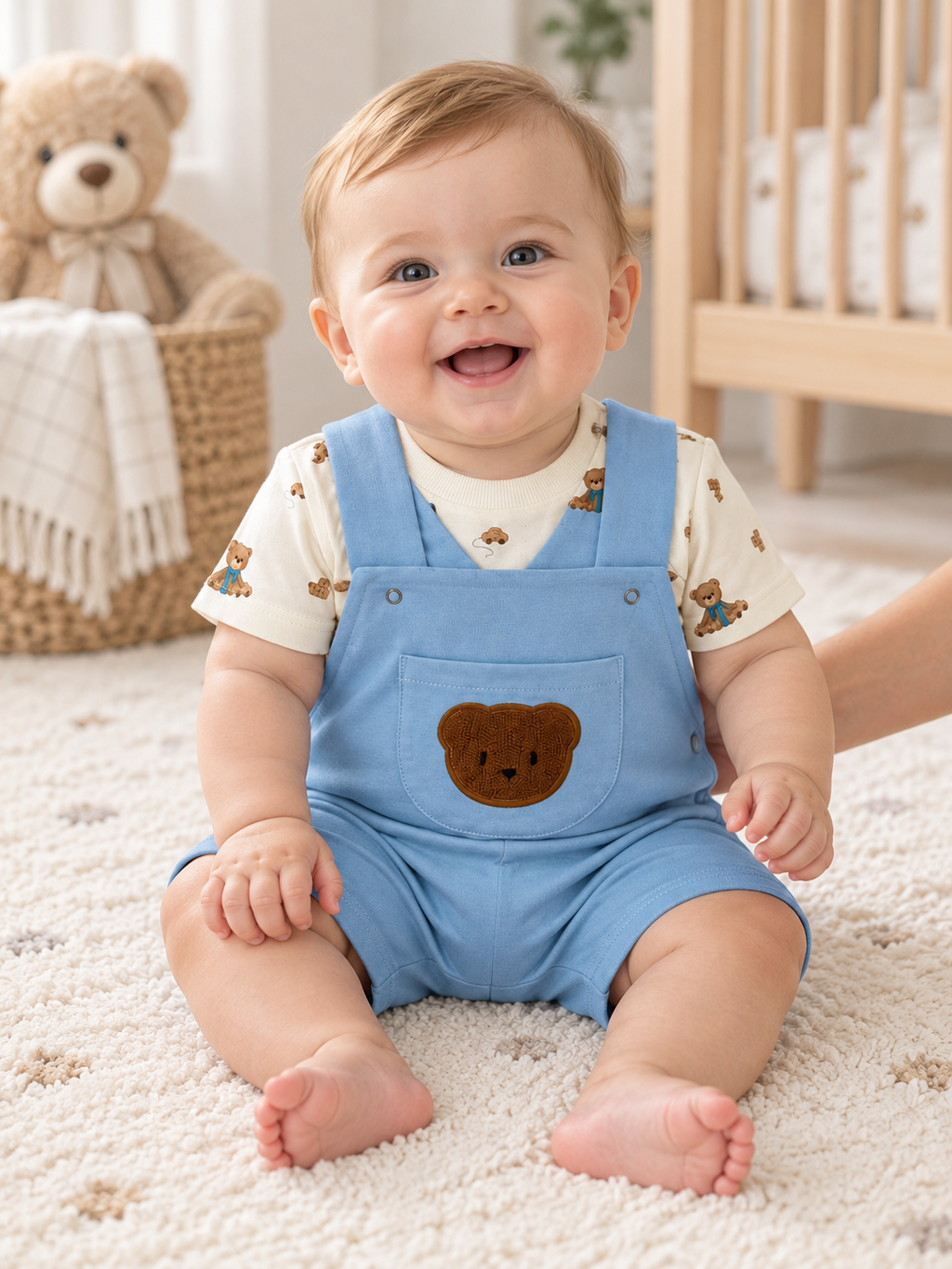 Child wearing Baby Boy Gift Set in a natural lifestyle setting