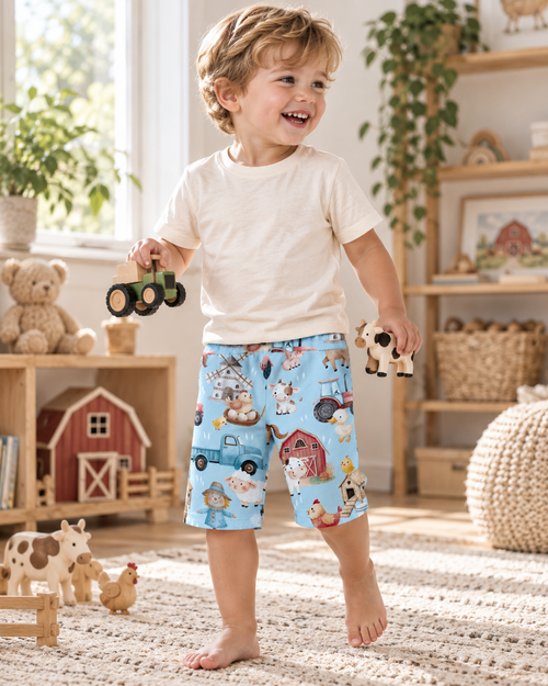 Boys Blue Farm Shorts lifestyle image