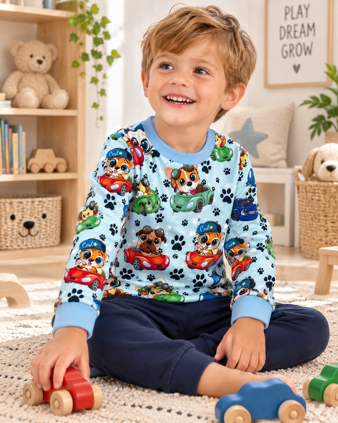 Boys Cars and Animals Sweatshirt lifestyle image