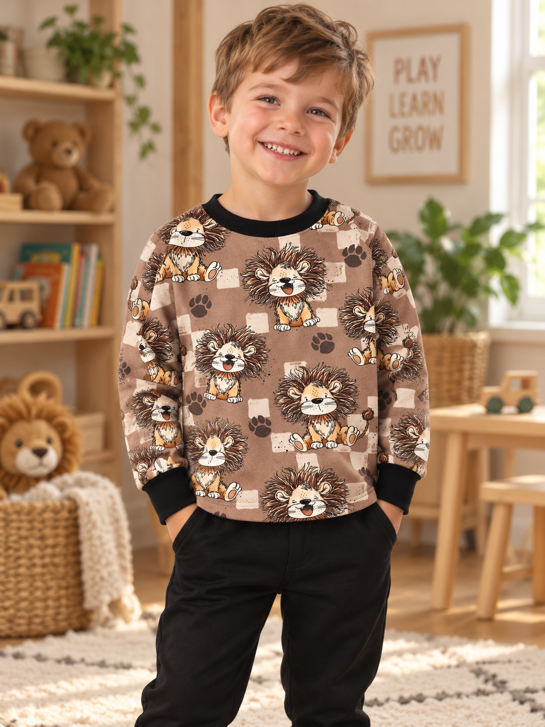 Boy wearing Boys Lions Sweatshirt