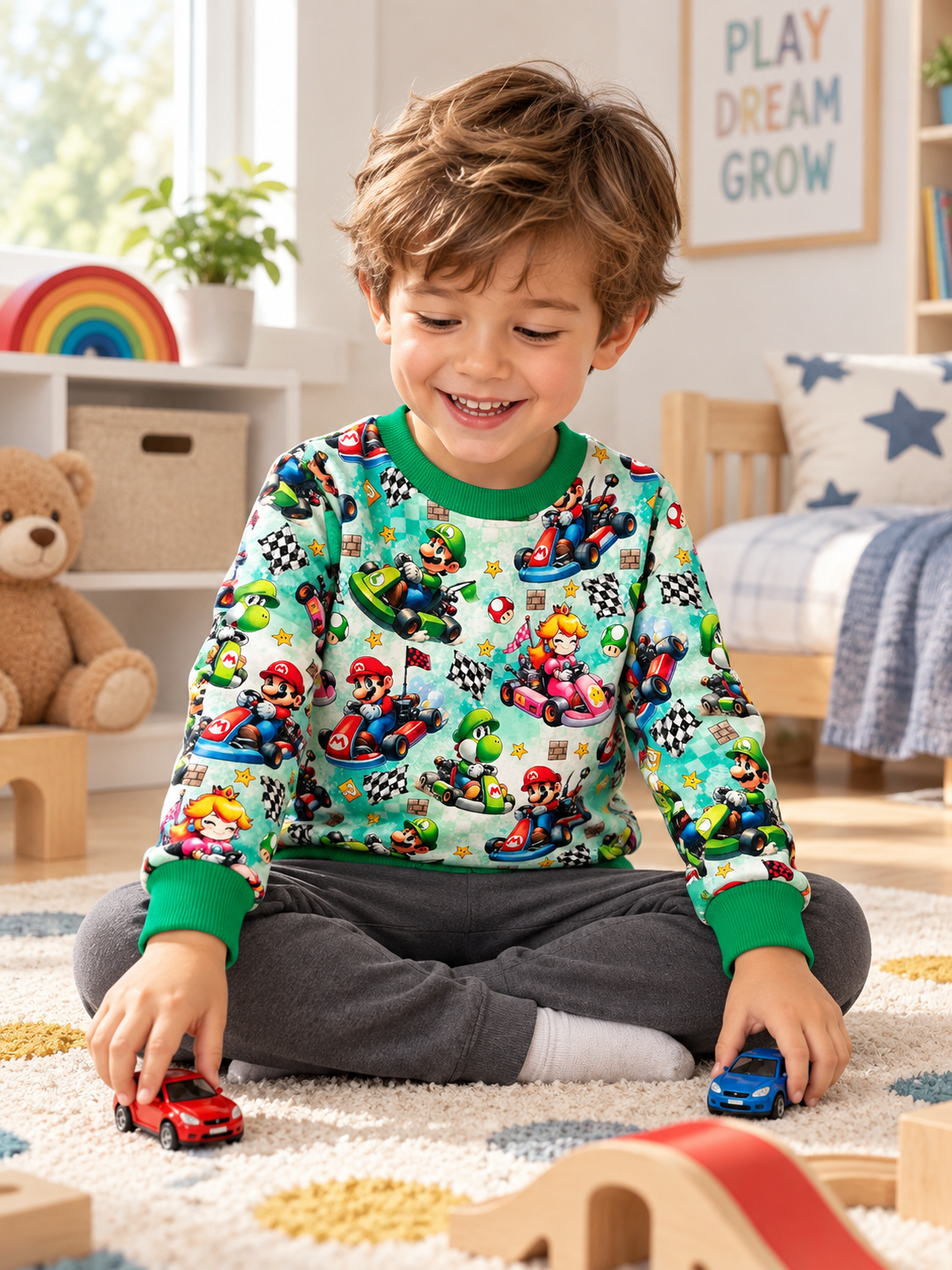 Boys Mario Sweatshirt worn by a child in a natural lifestyle scene
