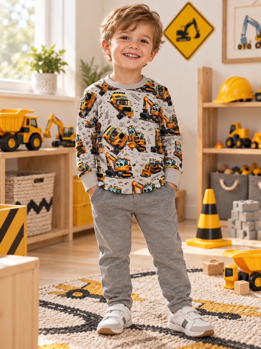 Boy wearing Boys Trucks Top